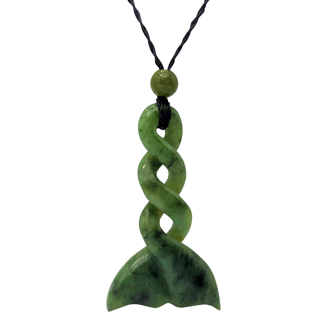 81stgeneration Anhänger Halskette Walfischschwanz Handgeschnitzte Nephrit-Jade für Damen und Herren