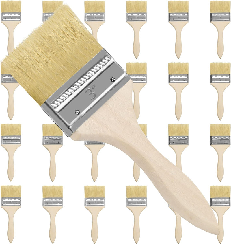 Kurtzy Wiederverwendbares Pinsel Set (24 STK) - 76,2 mm Pinselkopf, Malerpinsel Grösse 20 cm - Lackp