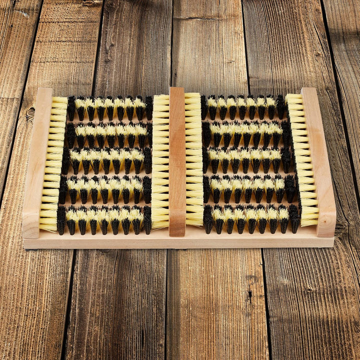 Relaxdays 4 x Outdoor Schuhabstreifer, Rutschfester Boden, kräftige, dichte Borsten, Fussabtreter Au