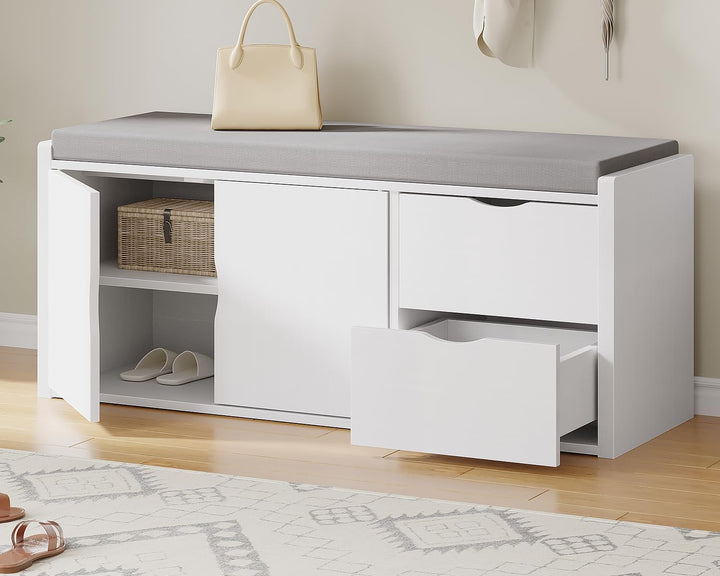 LVB Sitzbank mit Stauraum, Schuhbank mit Sitzfläche, Gepolstert, Multifunktionale schuhregal mit Sch