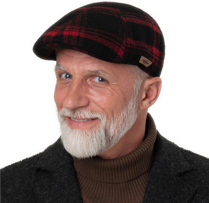 Stetson Texas Shadow Plaid Flatcap Schirmmütze Schiebermütze Wollcap Herren - Made in The EU mit Sch