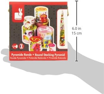 Janod J02918 Round Stacking Pyramid 10 cubes, Magic Tree Zauberbaum, Zauberbaum