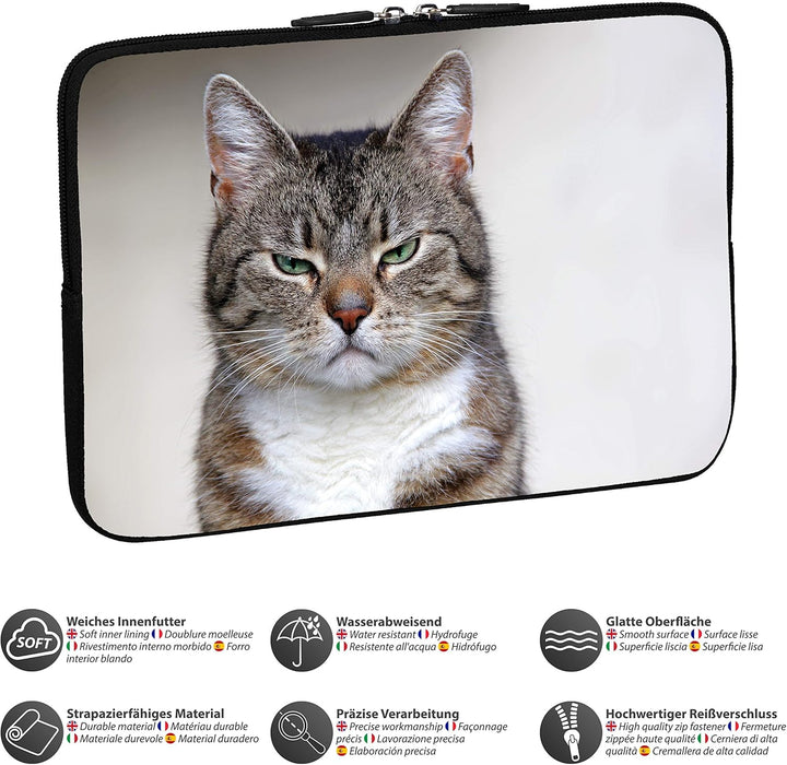 PEDEA Design Tablet PC Tasche 10,1 Zoll (25,6cm) mit Mauspad und schnurloser Maus, Cat