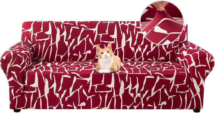 Jaotto Sofabezug 4 Sitzer Elastischer Stretch Spandex Sofa Überwürfe Sofahusse Antirutsch Waschbar S