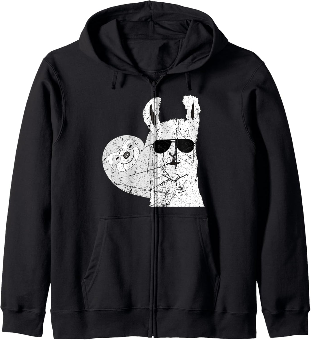 Lama Alpaka Faultier Fun Kapuzenjacke