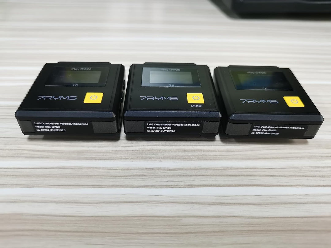 7RYMS iRAY DW20 Lavalier Wireless Mikrofon, 9H Akkulaufzeit, 100m Reichweite, Digitaler/Analogausgan