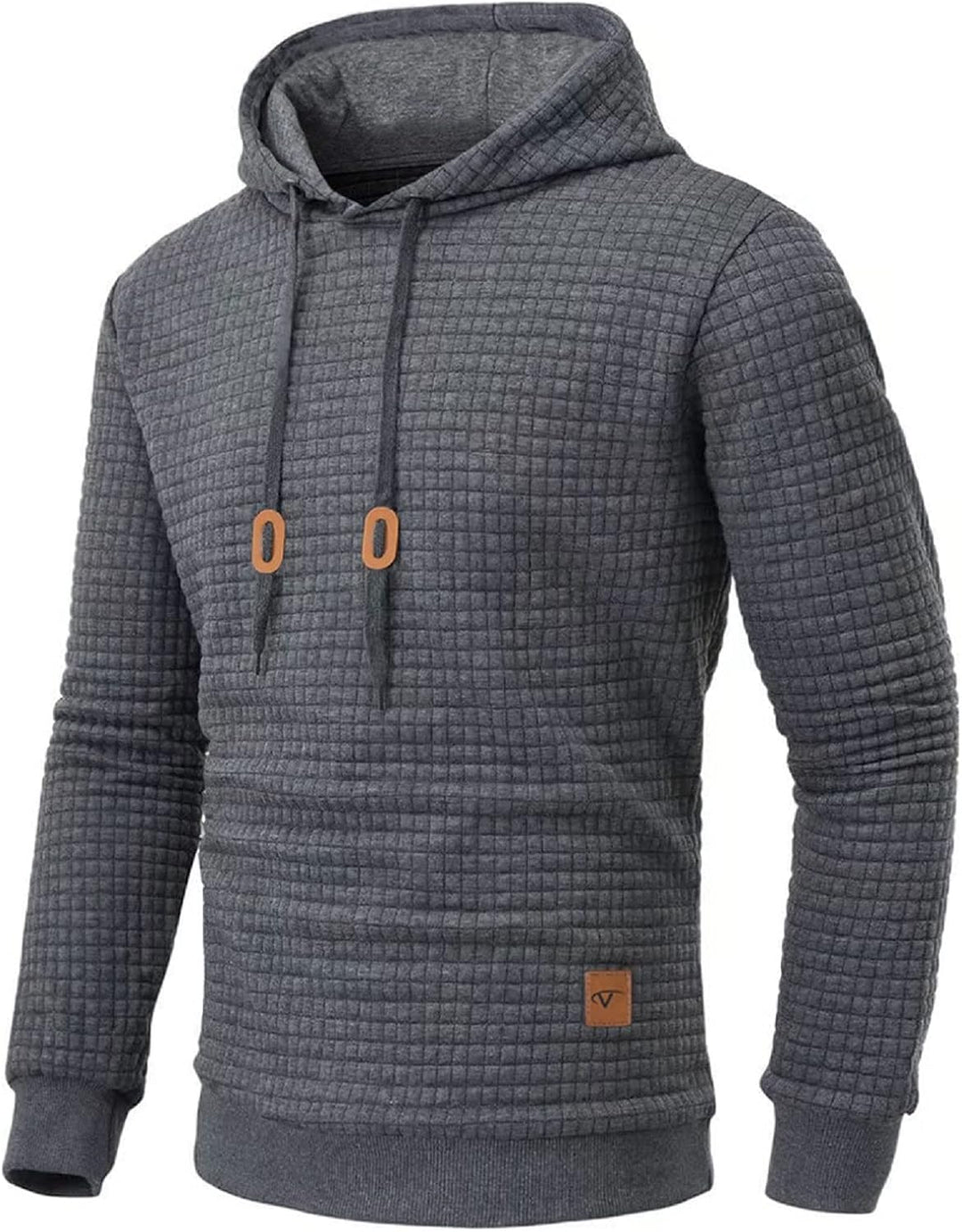 Tansozer Herren Hoodie Basic Sweatshirt Casual Long Sleeve Checked Kapuzenpullover S Dunkelgrau, S D