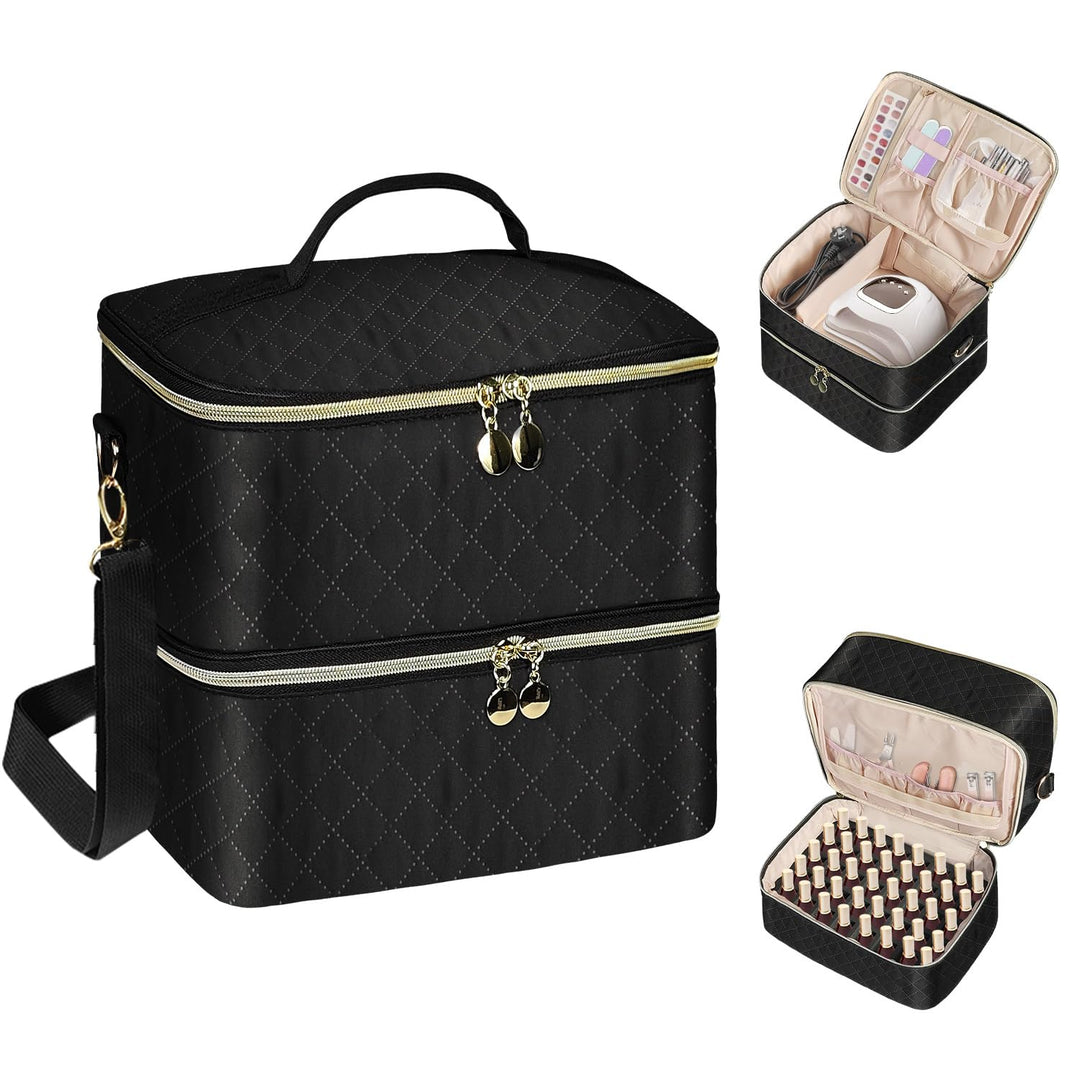 Bohemian Gross Nagellack Organizer Tasche, Doppelschicht Nagellack Aufbewahrungsbox, Nageldesign Org