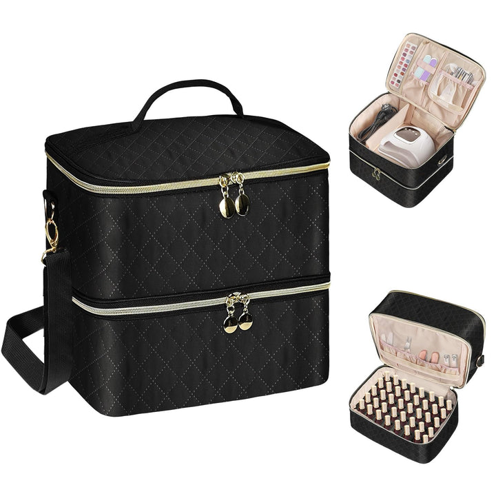 Bohemian Gross Nagellack Organizer Tasche, Doppelschicht Nagellack Aufbewahrungsbox, Nageldesign Org