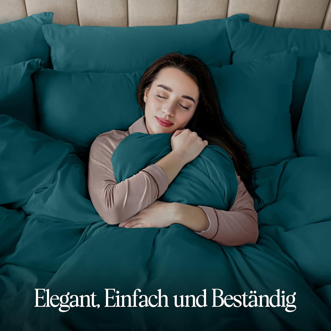 Utopia Bedding Bettwäsche 200x200 Set - Mikrofaser Bettbezug 200x200 cm + 2 Kissenbezüge 50x75 cm -