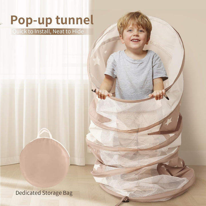 Sumbababy Pop up Spieltunnel für Kinder Indoor: 175×46cm Outdoor Klappbares Tunnel für Kinder Motori