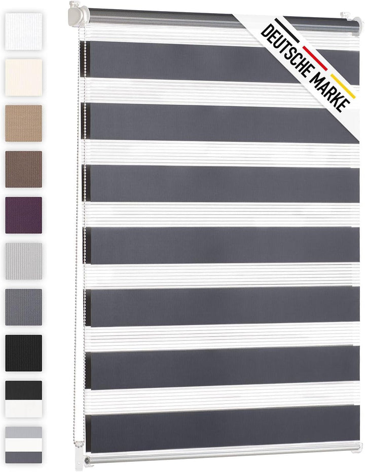 Blumtal 2er-Set Doppelrollo 85 x 130-155cm -  Klemmfix Rollo, Rollos für Fenster ohne Bohren, Klemmr