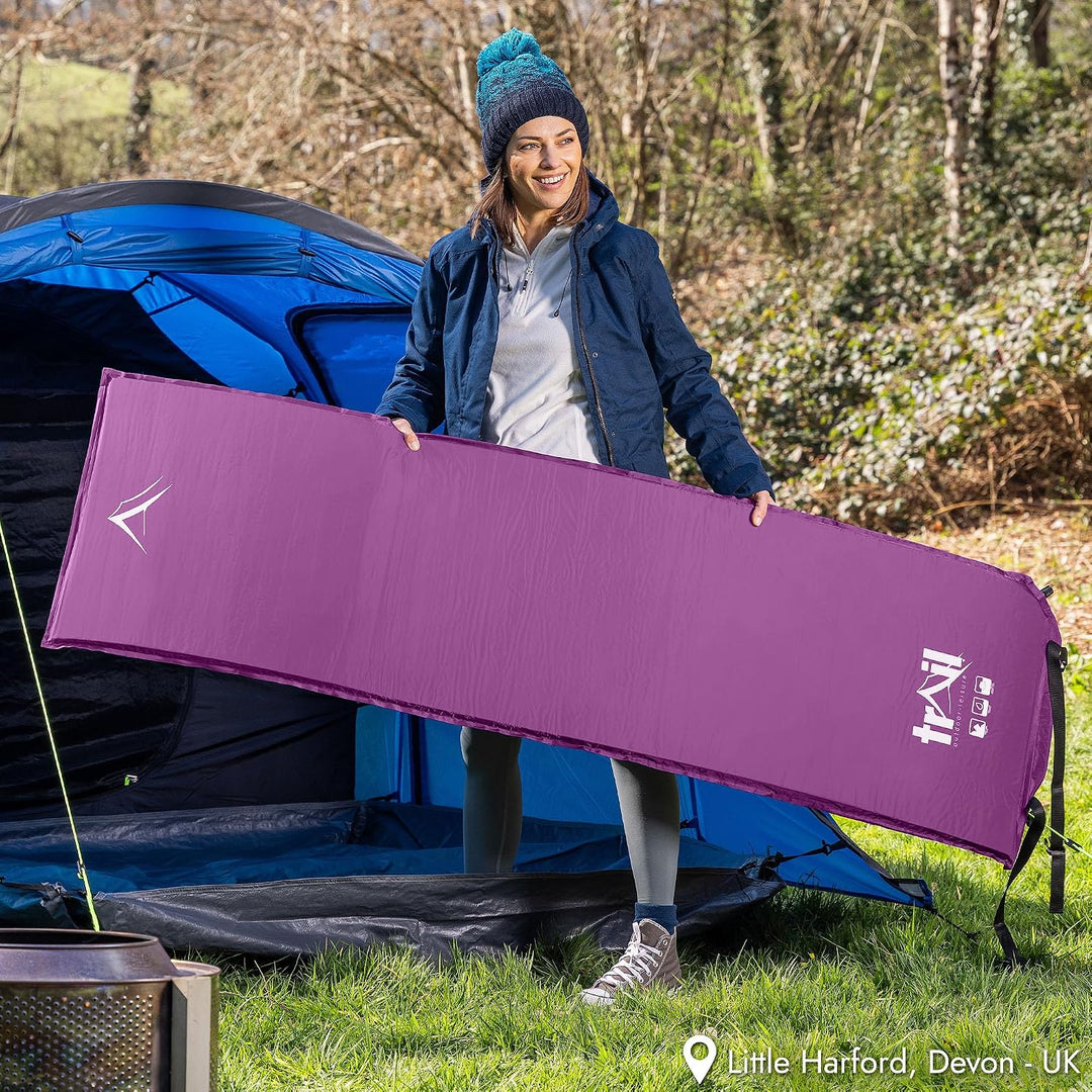 Trail Einzel Isomatte Selbstaufblasend, 5 cm Dicker Memory-Schaum, Isomatte Winter Aufblasbar Ultral