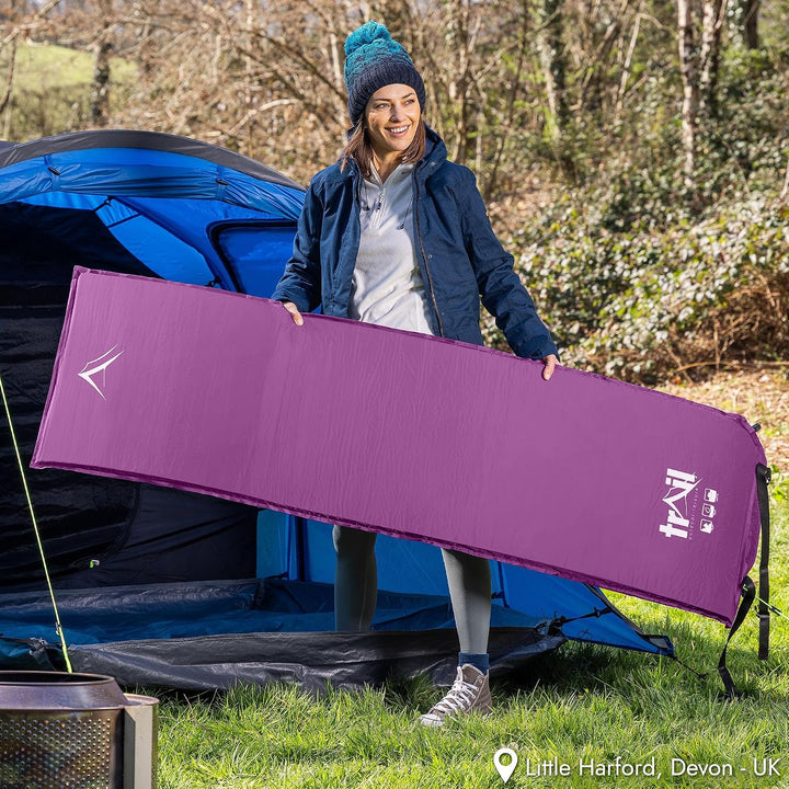 Trail Einzel Isomatte Selbstaufblasend, 5 cm Dicker Memory-Schaum, Isomatte Winter Aufblasbar Ultral