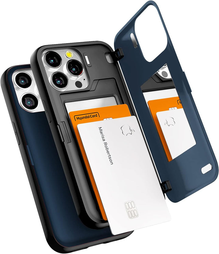 GOOSPERY Magnetic Door Bumper Hülle Kompatibel mit iPhone 13 Pro, Dual Layer protektive Kartenhalter