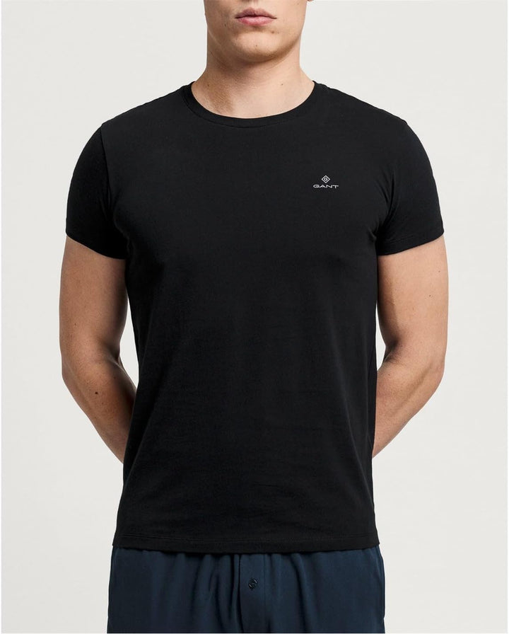 GANT Herren T-Shirt MIT Rundhalsausschnitt 2ER Pack Einheitsgrösse Black / White, Einheitsgrösse Bla