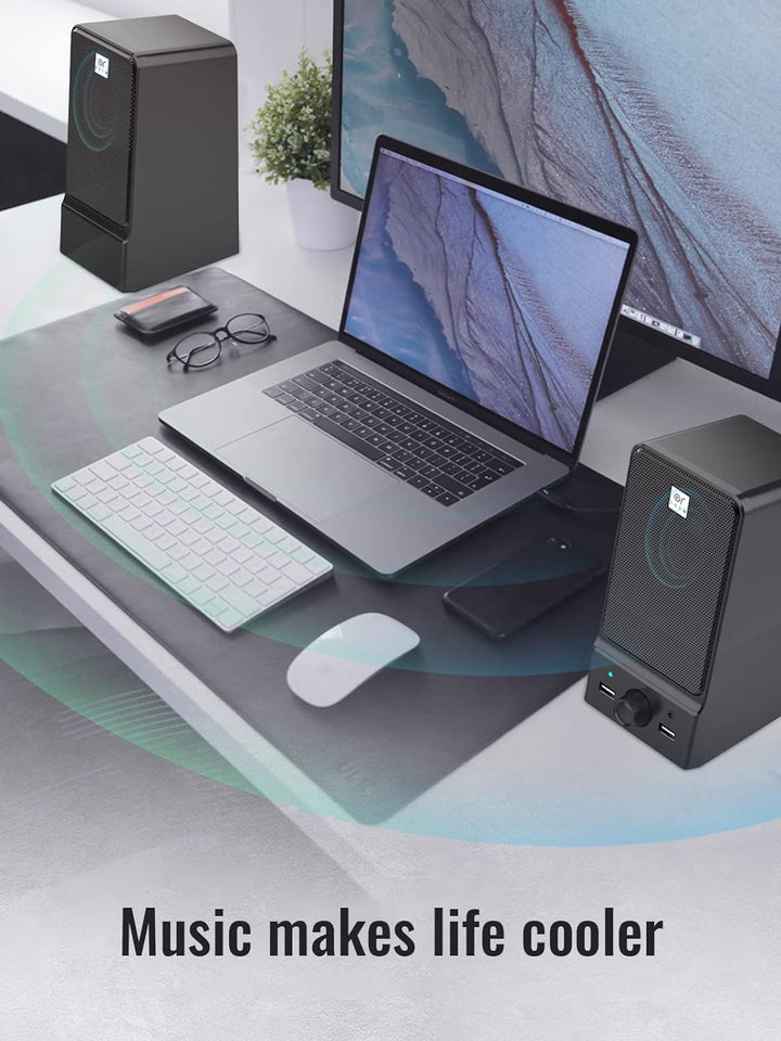OROW USB Desktop Lautsprecher,HI-FI Stereo Sound USB-betriebener Lautsprecher für PC,16W Lautspreche