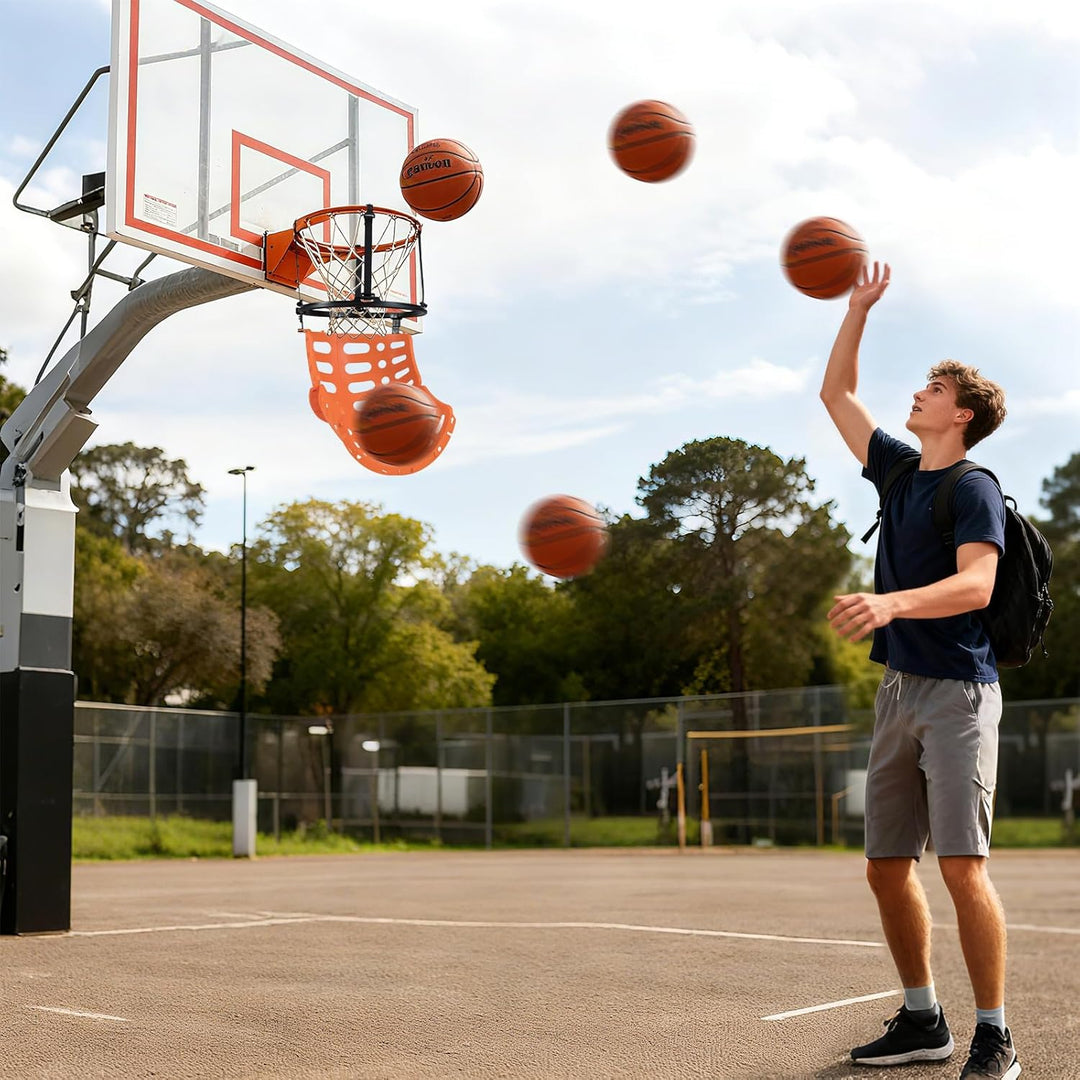 LIFEZEAL Basketball Return Attachment, Basketball-Rebounder für Schiessübungen, 360° Drehbarer Baske