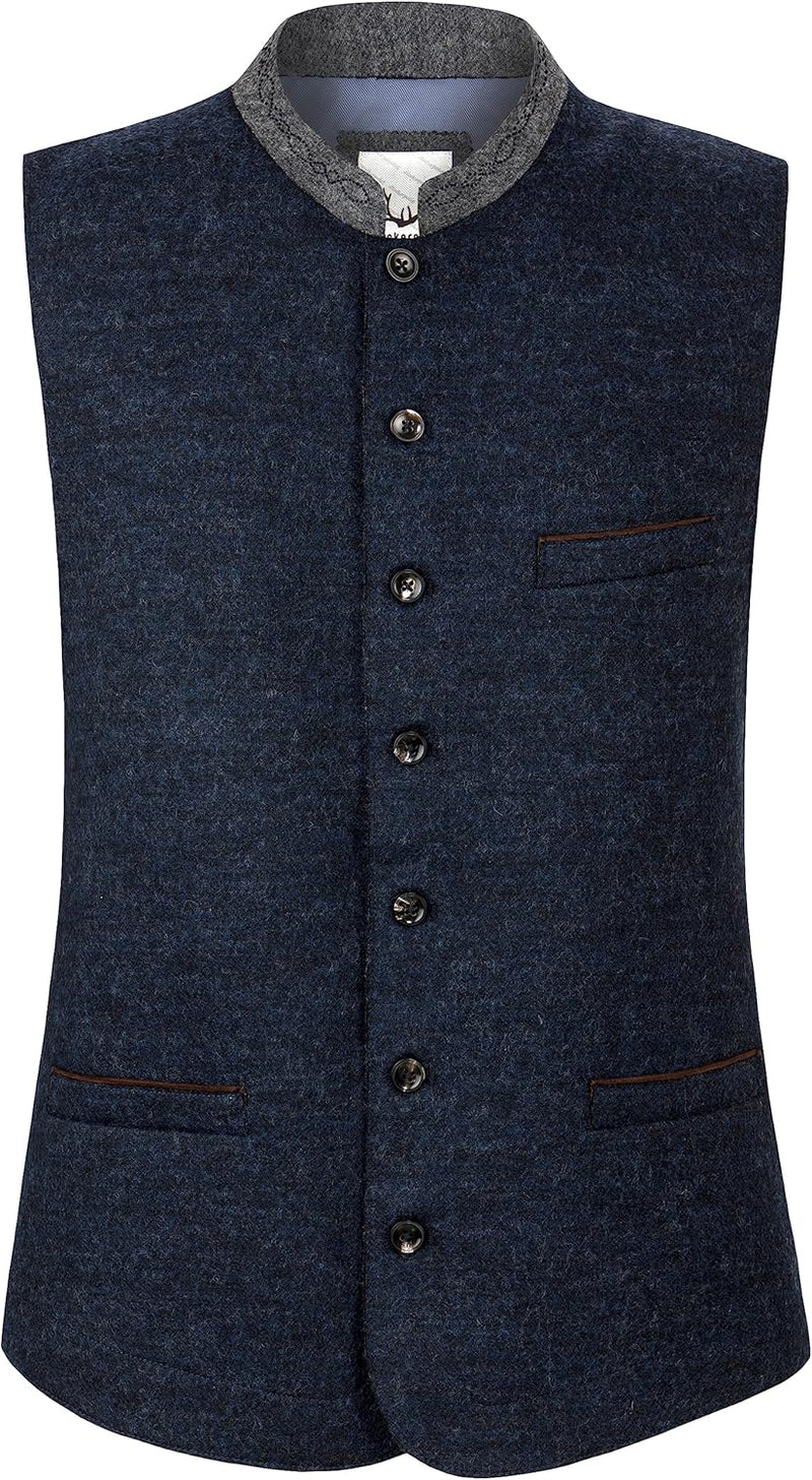 Stockerpoint Herren Weste Jules Trachtenweste 52 blau - grau, 52 blau - grau