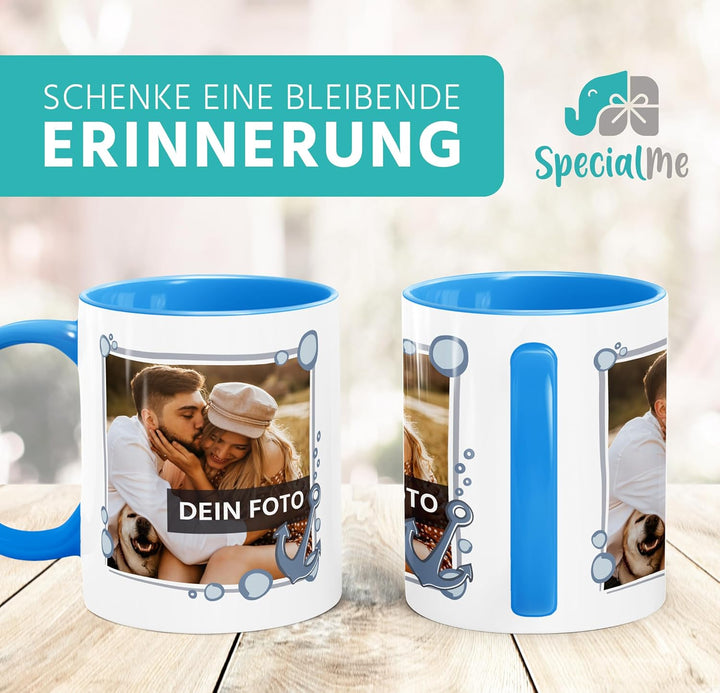 personalisierte Fototasse mit eigenem Foto persönliches Geschenk mit Bild selbst gestalten Rahmen He