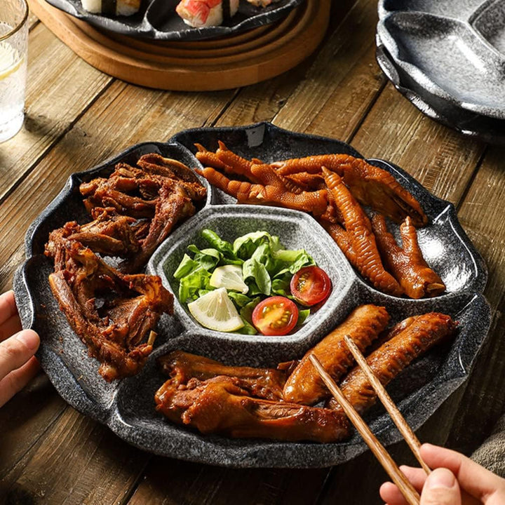 Cabilock Portionskontrollplatte Keramik Snack Sushi Speise Salat Dessert Servier Frühstücks Porzella