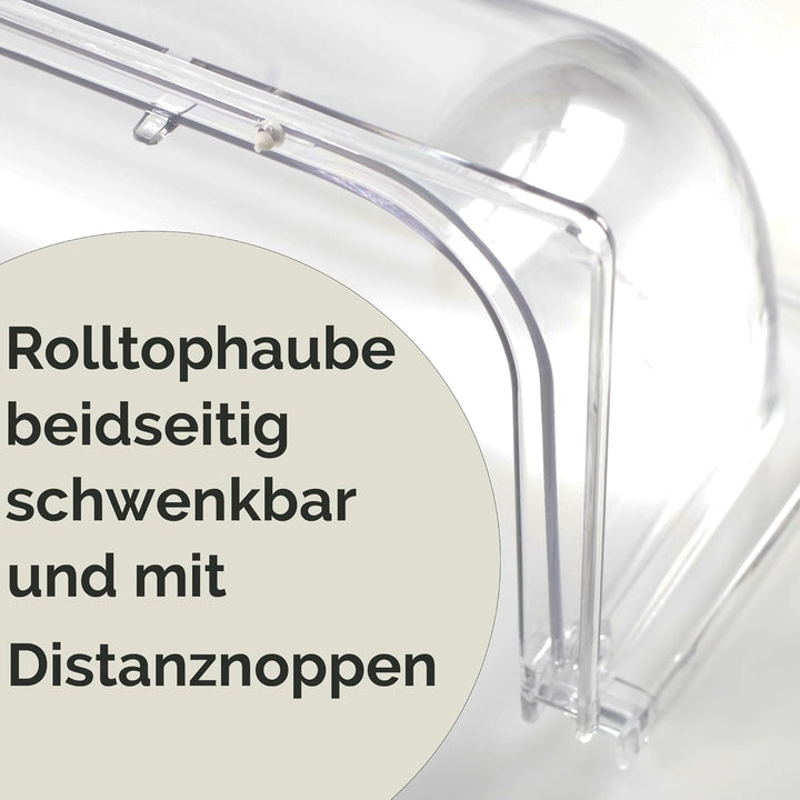 Kerafactum Kühlplatte mit Haube und 4 Kühlakkus Servierplatte mit Rolltophaube für Büfett Kühlung Kü