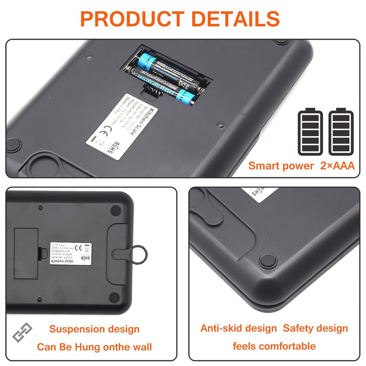 Elektronische Kaffeewaage, 5kg/0.1g Multifunktionale Küchenwaage Digital, Digitale Küchenwaagen Wand