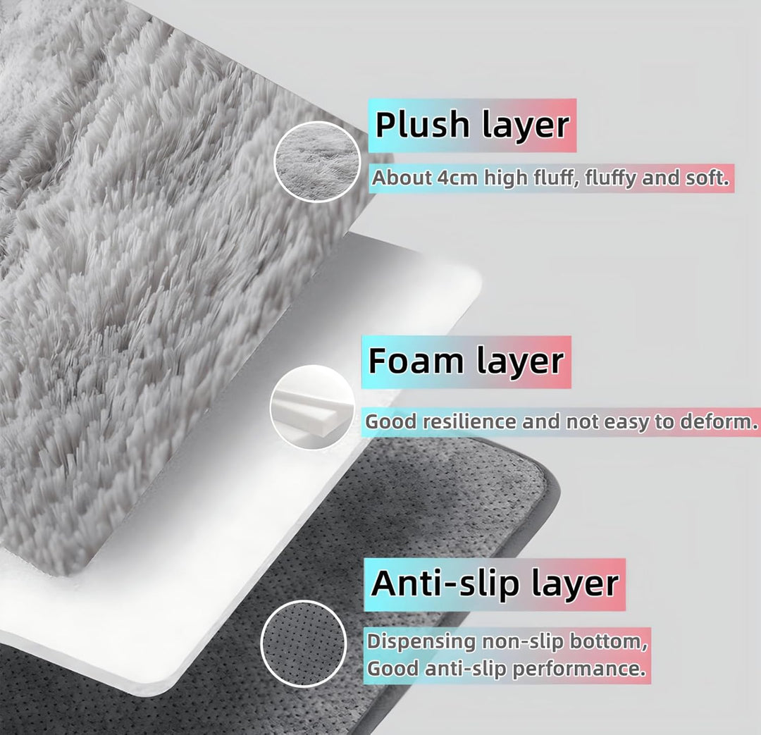 SUBEEN Teppiche, weiche Schlafzimmerteppiche, rutschfeste, Flauschige Wohnzimmerteppiche, rechteckig