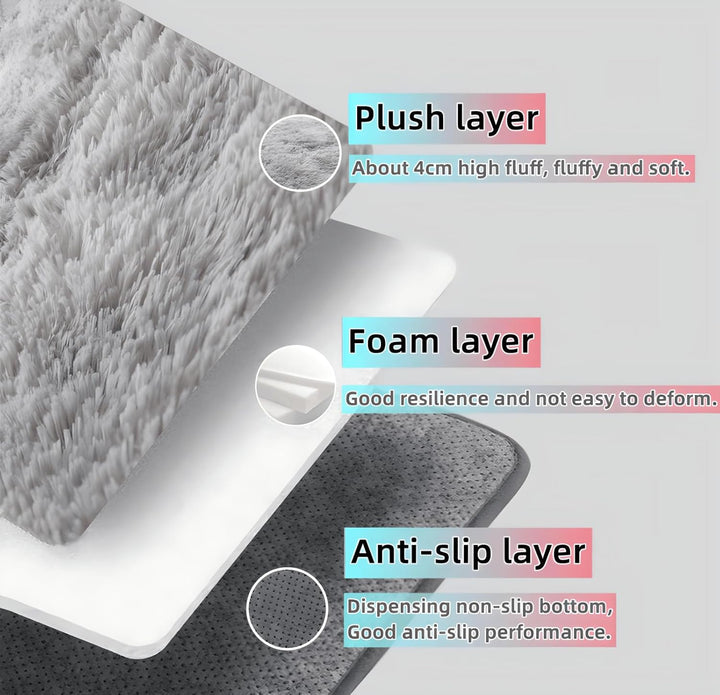 SUBEEN Teppiche, weiche Schlafzimmerteppiche, rutschfeste, Flauschige Wohnzimmerteppiche, rechteckig