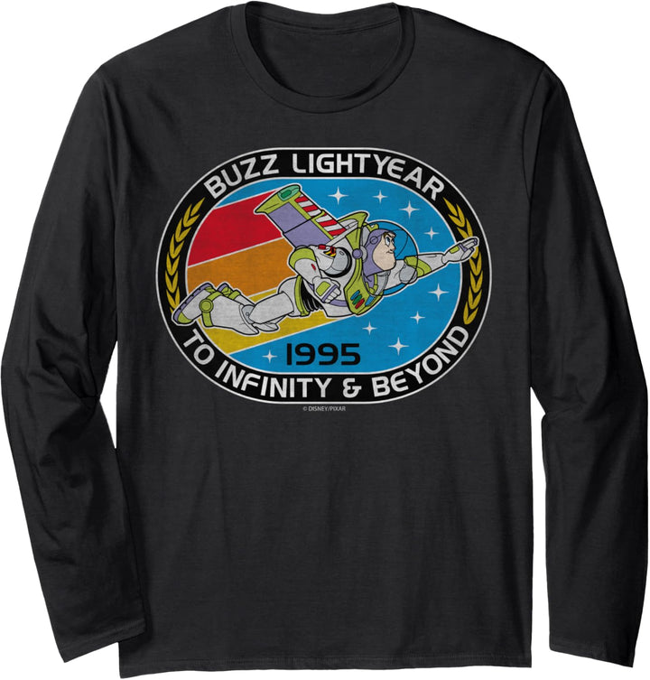 Disney Pixar Toy Story Buzz Lightyear 1995 Logo Langarmshirt