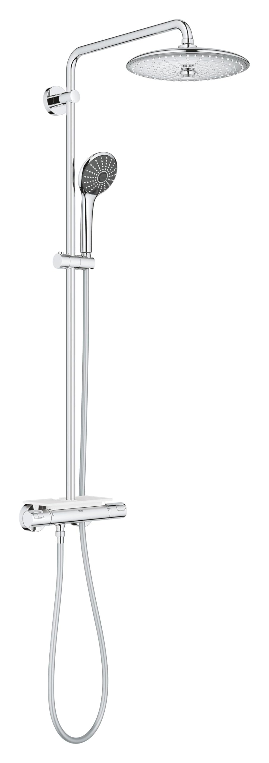 GROHE Vitalio Joy 260 - Duschsystem mit Thermostatbatterie (wassersparend, Wandmontage, 3 Strahlarte