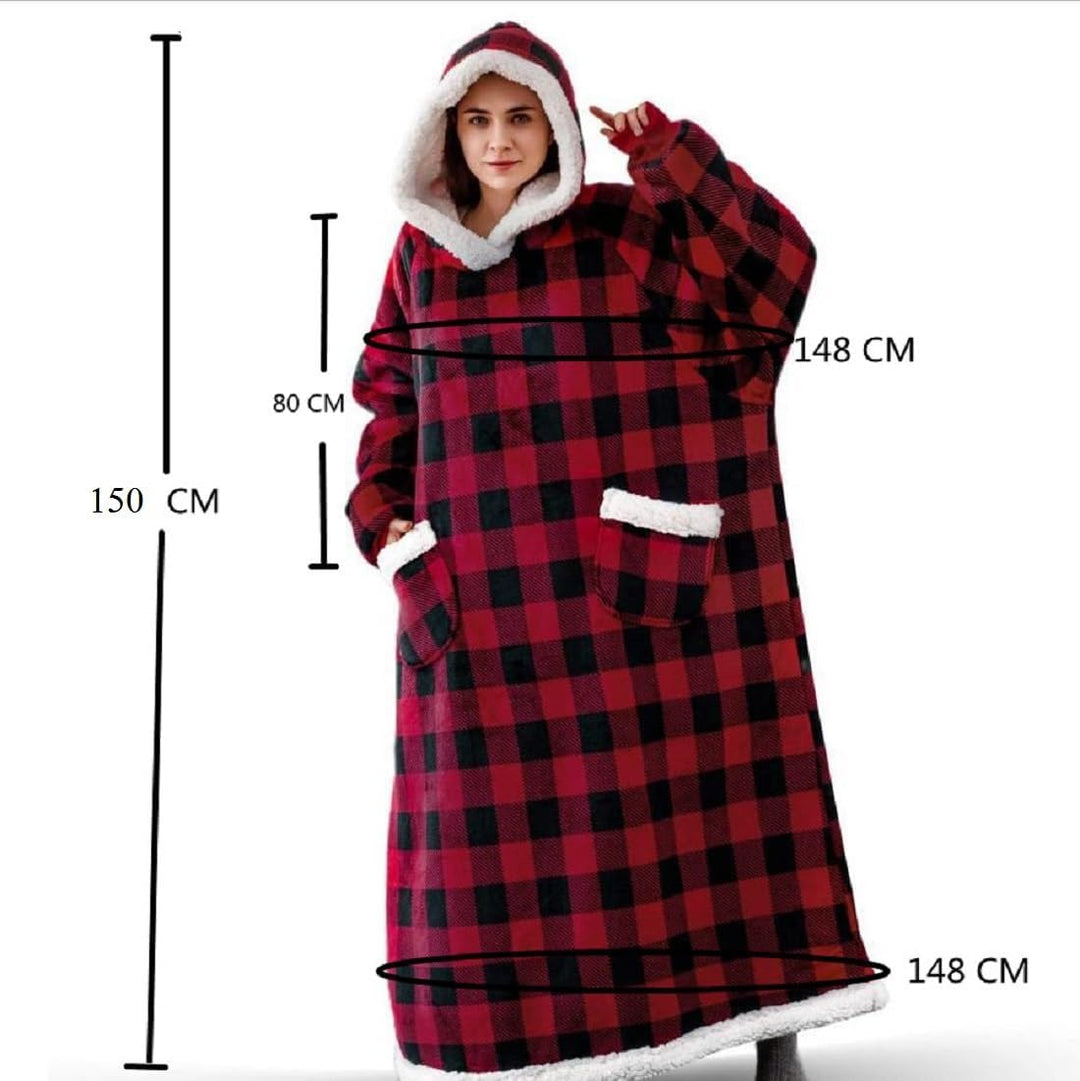 Sacebeleu Kuscheldecke mit Ärmeln,Oversized Weich Decke Hoodie Sweatshirt,Sherpa Kapuzenpullover für