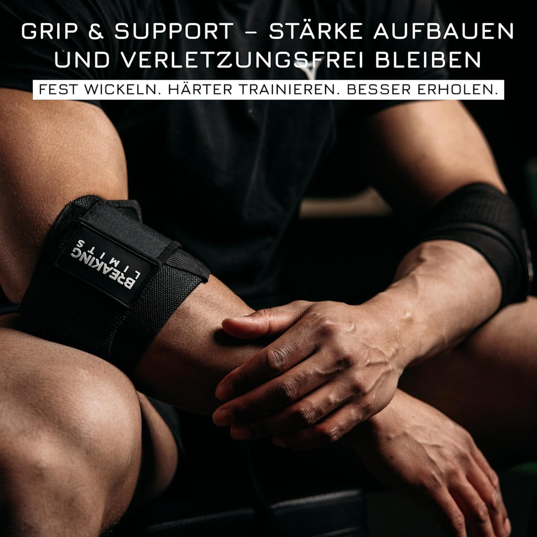BREAKING LIMITS Ellbogen Bandage Gym - Ellenbogenbandage Kraftsport – Ellenbogenbandagen für Gewicht