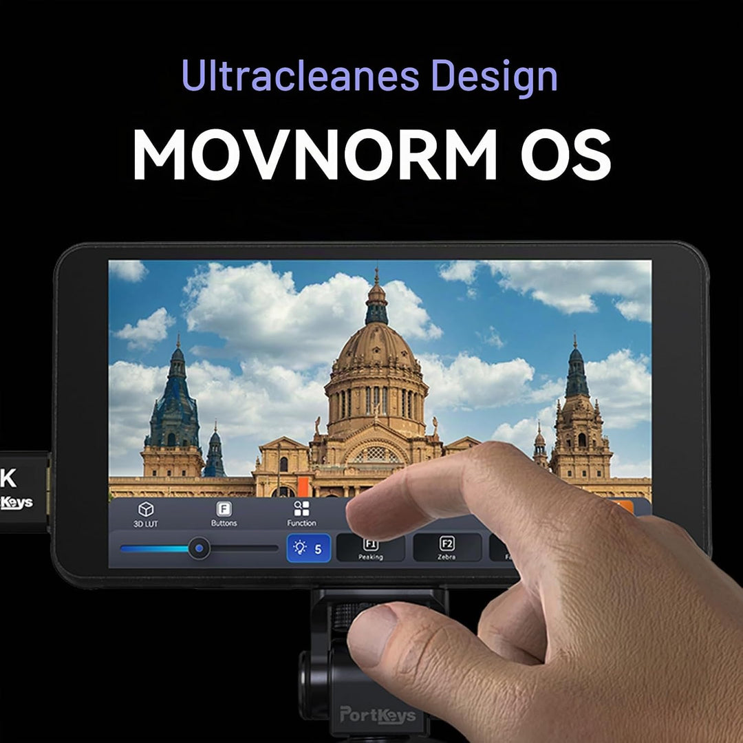 Portkeys PT5 II 5" Kamera Field Monitor Touchscreen MOVNORM OS 4K HDMI IN/Out mit 3D LUT Luma/RGB Wa