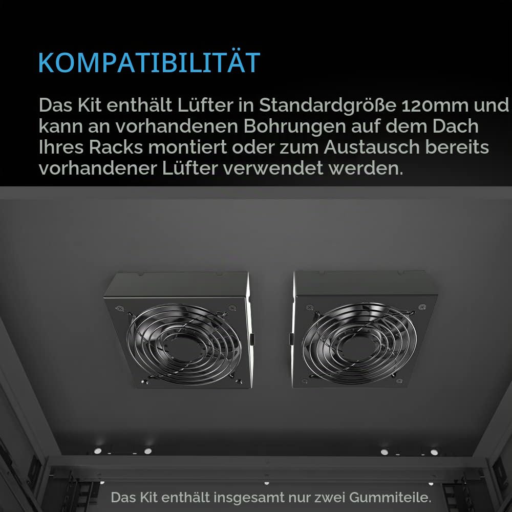 AC Infinity RACK ROOF FAN KIT, Quiet Dual-Fans with Speed Controller, for cooling AV, Home Theater,