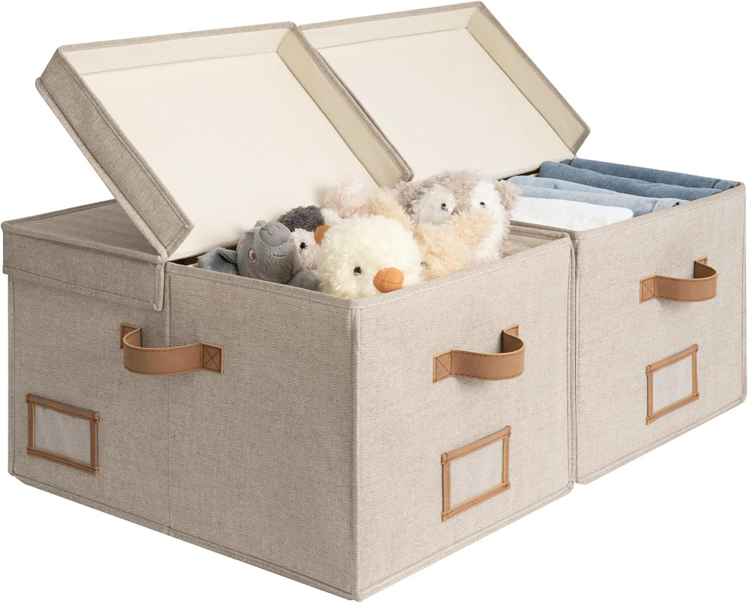 StorageWorks Grosse Kleidung-Aufbewahrungsboxen, Stoffboxen mit Trennwand, Körbe für Kleidung, Wäsch