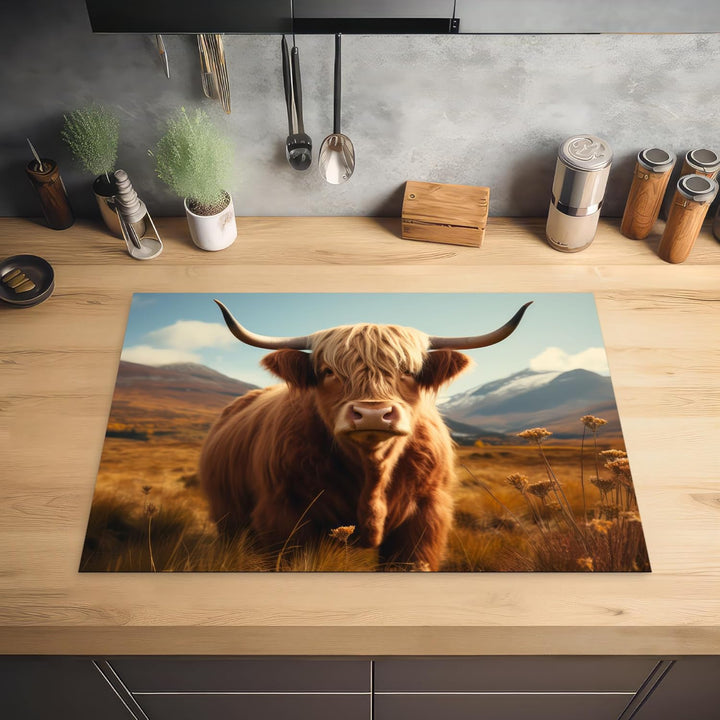 KitchenYeah© Herdabdeckplatte 75x52 cm Einteilig Ceranfeld Abdeckplatte für Induktionsschutz Ceranfe
