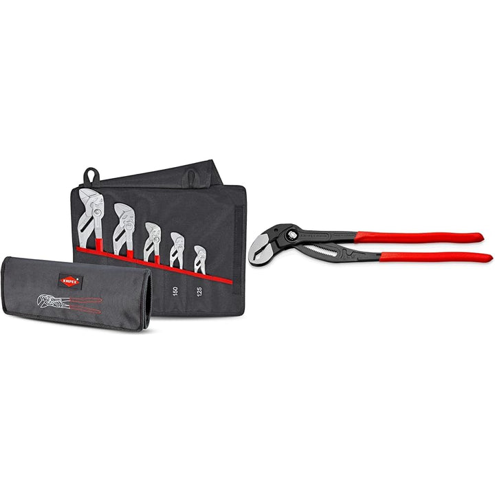 Knipex Zangenschlüssel-Set 5-teilig 00 19 55 S4 &amp; Cobra® XL, Wasserpumpenzange | Rohrzange, gross, C