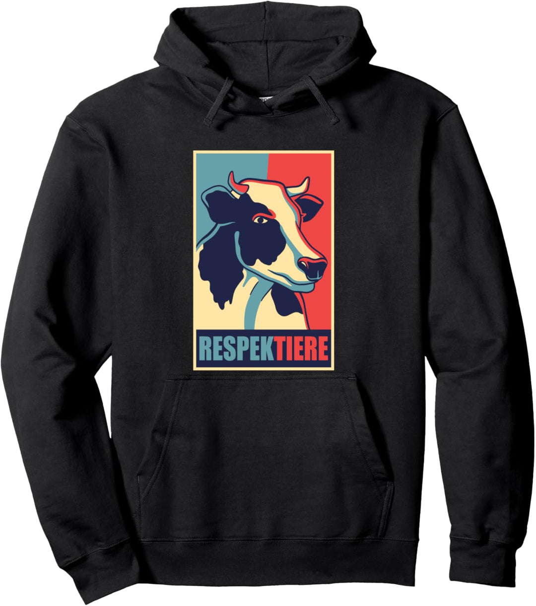 respekTIERE Kuh Tierschutz Pro Vegan Veganer Vegetarier Pullover Hoodie