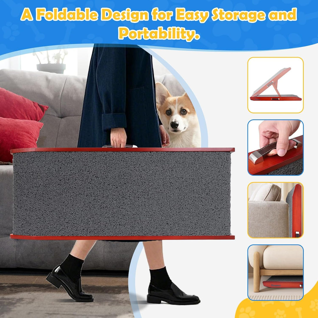 Hunderampe Hundetreppe für Hunde - Einstellbar 34-61,5 cm Spülschutz-Design Birkenholz Rampe Hund Kl