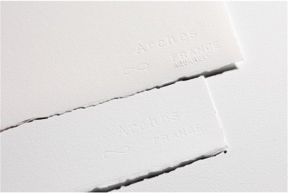 Arches 1795078 Aquarellpapier im Block (23 x 31 cm, 4-seitig geleimt, 185g/m² Grobkorn) 20 Blatt nat