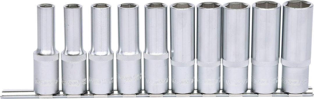 KS Tools 917.0615 1/2" CLASSIC Sechskant-Stecknuss-Satz, lang, 10-tlg. 10-19mm