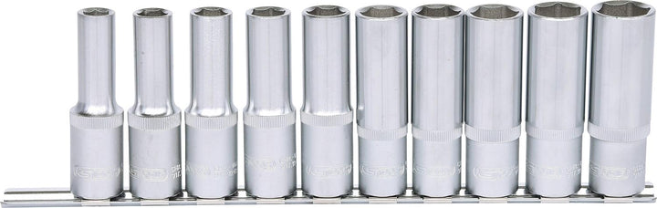 KS Tools 917.0615 1/2" CLASSIC Sechskant-Stecknuss-Satz, lang, 10-tlg. 10-19mm