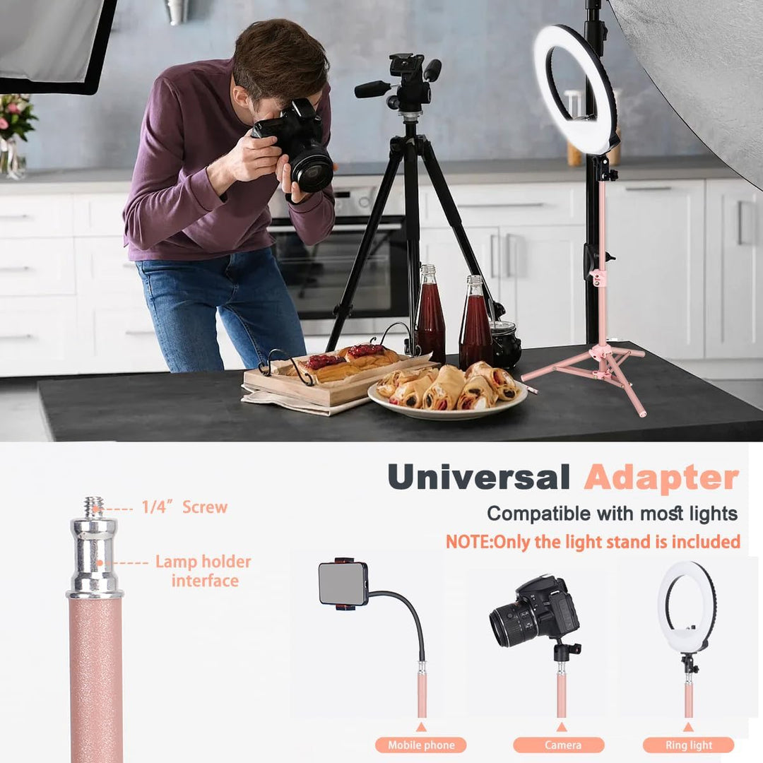 Koolehaoda 60cm Hoch Handy Stativ Flexibel Tischstativ mit 360° Kugelkopf und 26cm Schwanenhals, Sch