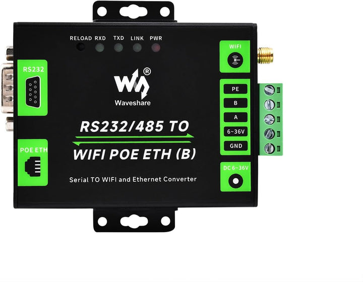 RS232/485 zu WiFi POE Ethernet Serieller Server Konverter, Modbus/MQTT Gateway, Unterstützt Seriell