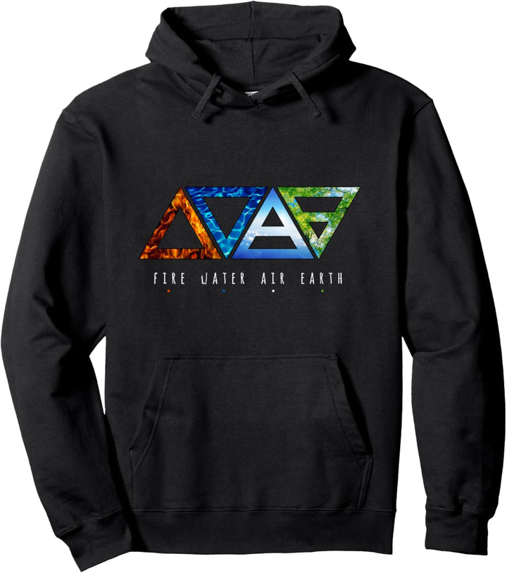 The Four Elements Of Nature Tierkreiszeichen Fire Water Air Earth Pullover Hoodie