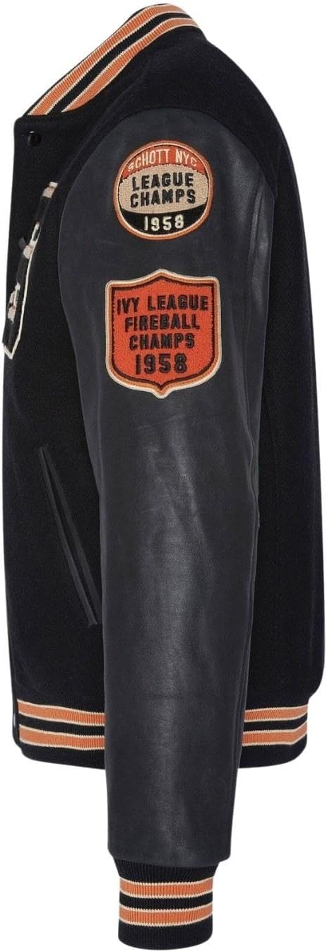 Schott NYC Herren Lcteddybd Jacke L Schwarz / Schwarz, L Schwarz / Schwarz