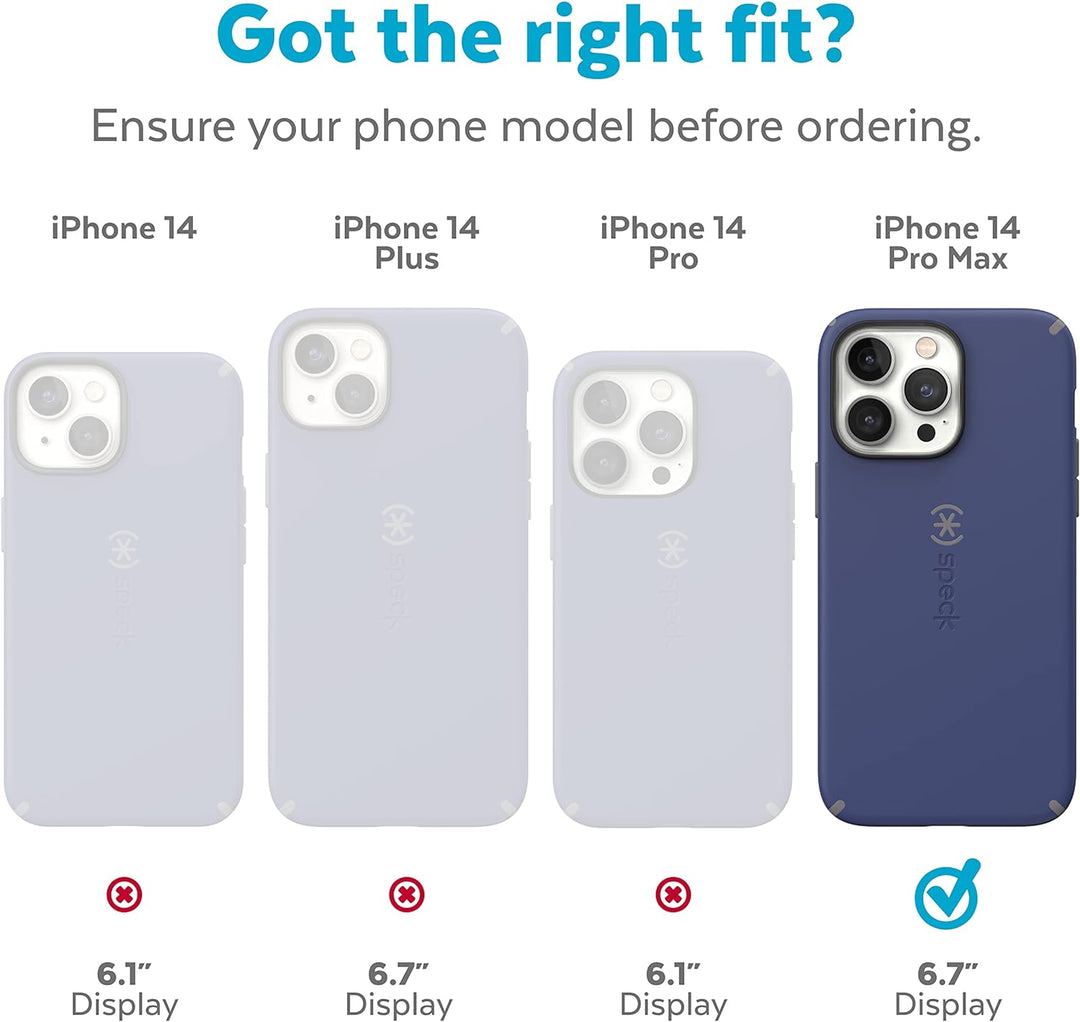 Speck Klare iPhone 14 Pro Max Hülle - Fallschutz mit kratzfester Dual Layer Slim Phone Case für 6,7