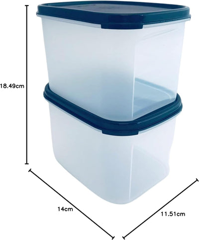 Tupperware Eidgenosse SET 2x 1,9L schwarz Quadratisch Kompaktus Kompaktbehälter Vorrat Modular Behäl