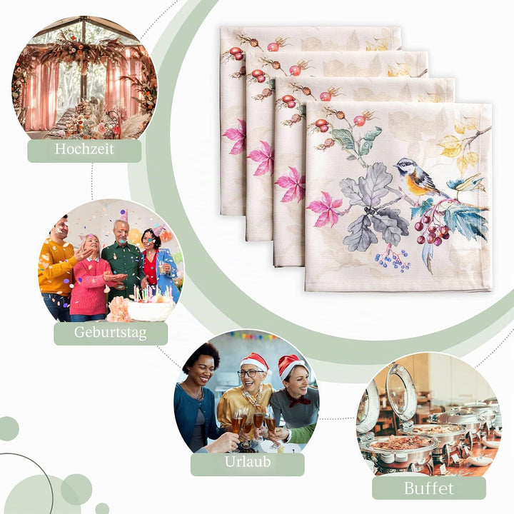 Maison d' Hermine Stoffservietten 4er Set aus 100 % Baumwolle Wiederverwendbare Stoffservietten Weih